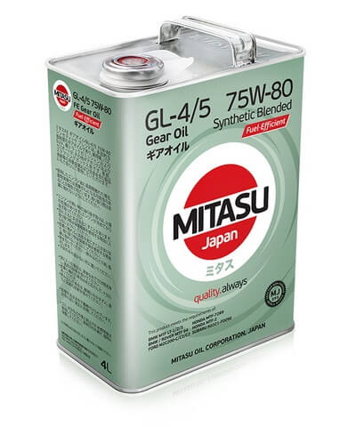 Масло трансмиссионное Mitasu FE Gear Oil GL-4/5 75W-80 4 л, Масла трансмиссионные